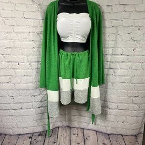 Halfword | Open Front Cardigan & Short Set